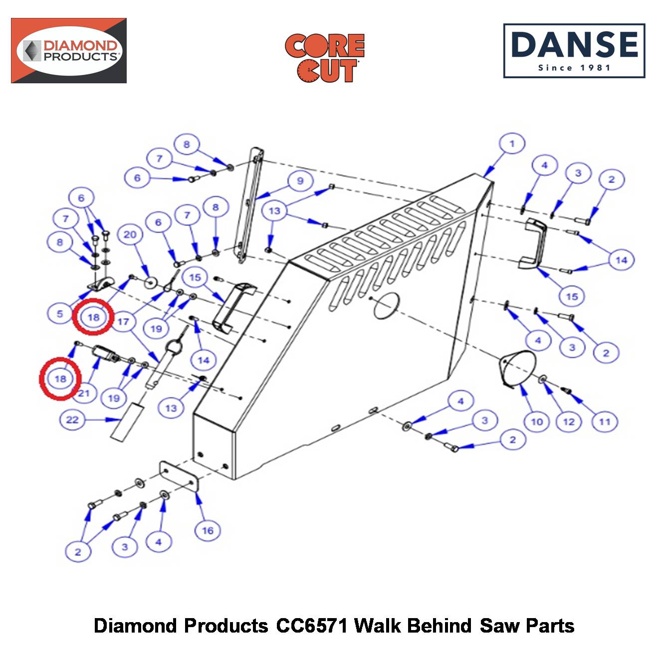 1/4-20X3/4 Button Hd Scrw 2900427 Fits Core Cut CC6571 Walk Behind Saw By Diamond Products