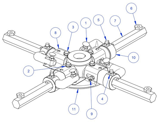 MP245 (pre 2021) LH Spider Assembly Parts by Allen Engineering