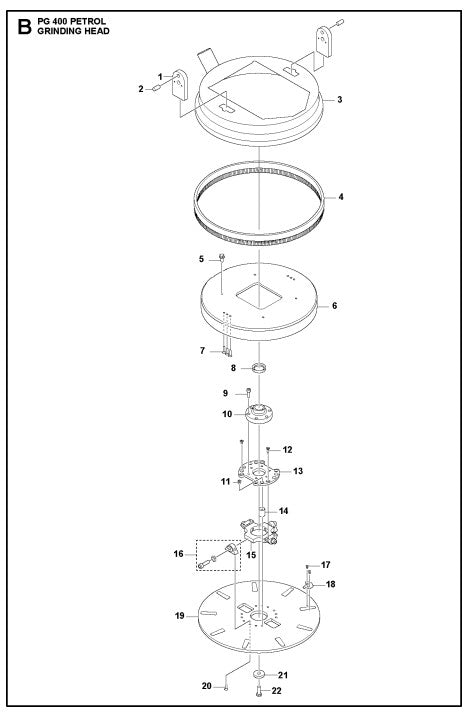 Grinding Head Assembly Parts For PG 400 Petrol By Husqvarna
