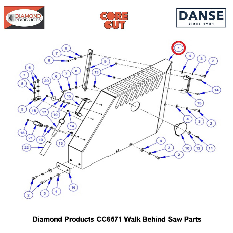 Belt Guard (CC6571) 6019083 Fits Core Cut CC6571 Walk Behind Saw By Diamond Products