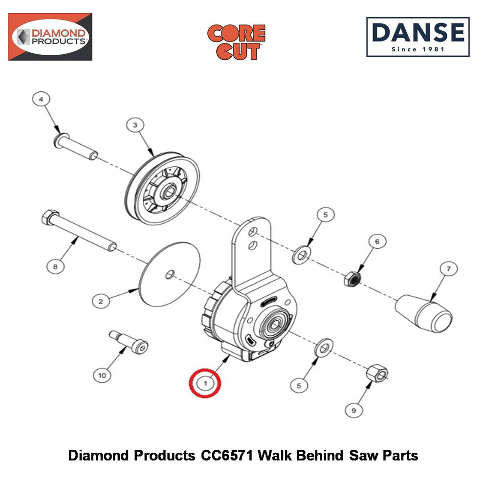 Rotary Tensioner 2501750 Fits Core Cut CC6571 Walk Behind Saw By Diamond Products