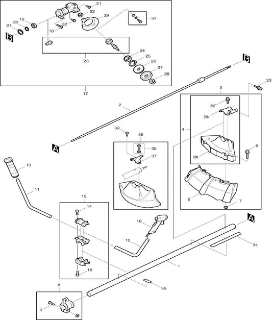 EM4250CA  4 Stroke Brush Cutter Assembly Part 1 by Makita