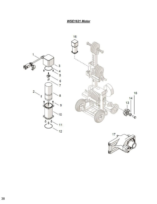 WCU14, WCH17, WCE17 WSE1621 Motor Parts