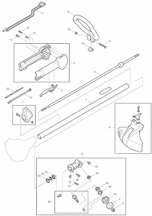 RBC221 String Trimmer Assembly Part 1 by Makita