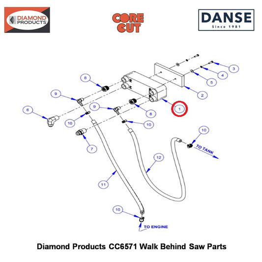 Heat Exchanger Water/fuel (20 Plate) 2506054 Fits Core Cut CC6571 Walk Behind Saw By Diamond Products