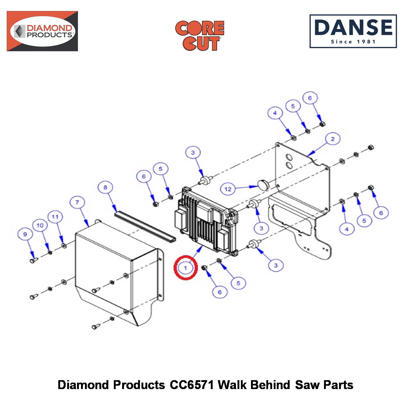 Engine Control Unit (ECU) 2705148 Fits Core Cut CC6571 Walk Behind Saw By Diamond Products