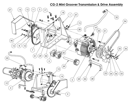 CG-2 (Diesel) Mini Groover Transmission & Drive Assembly