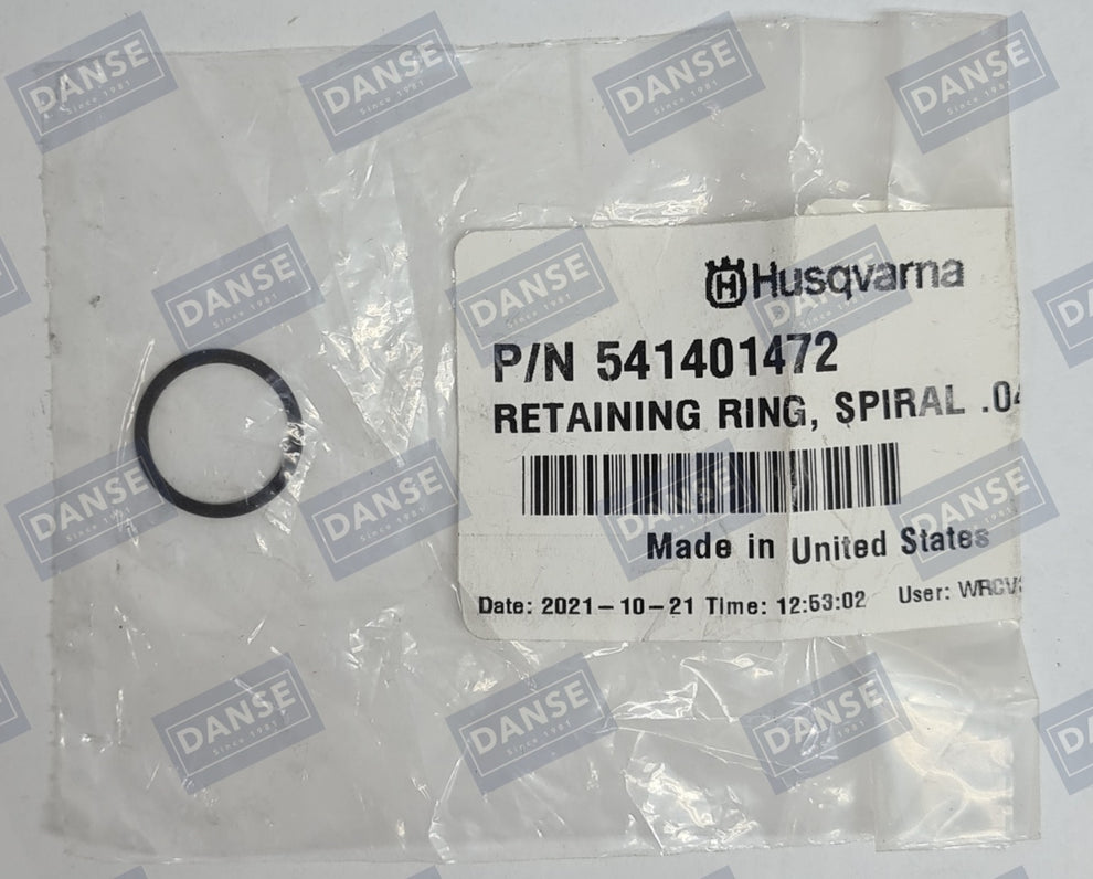 541401472 RETAINING RING, SPIRAL .042" T FOR CORE DRILL BY HUSQVARNA