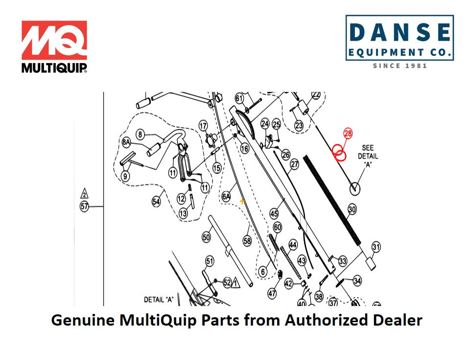 20297 Pitch Cable (QP) For BH90C Series Whiteman Walk-Behind Power Trowels By Multiquip