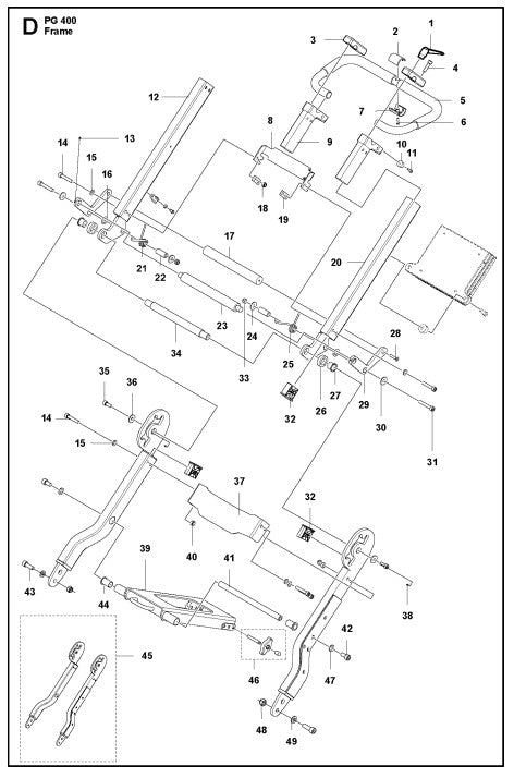 Frame Assembly Parts For PG 400 v.4 By Husqvarna