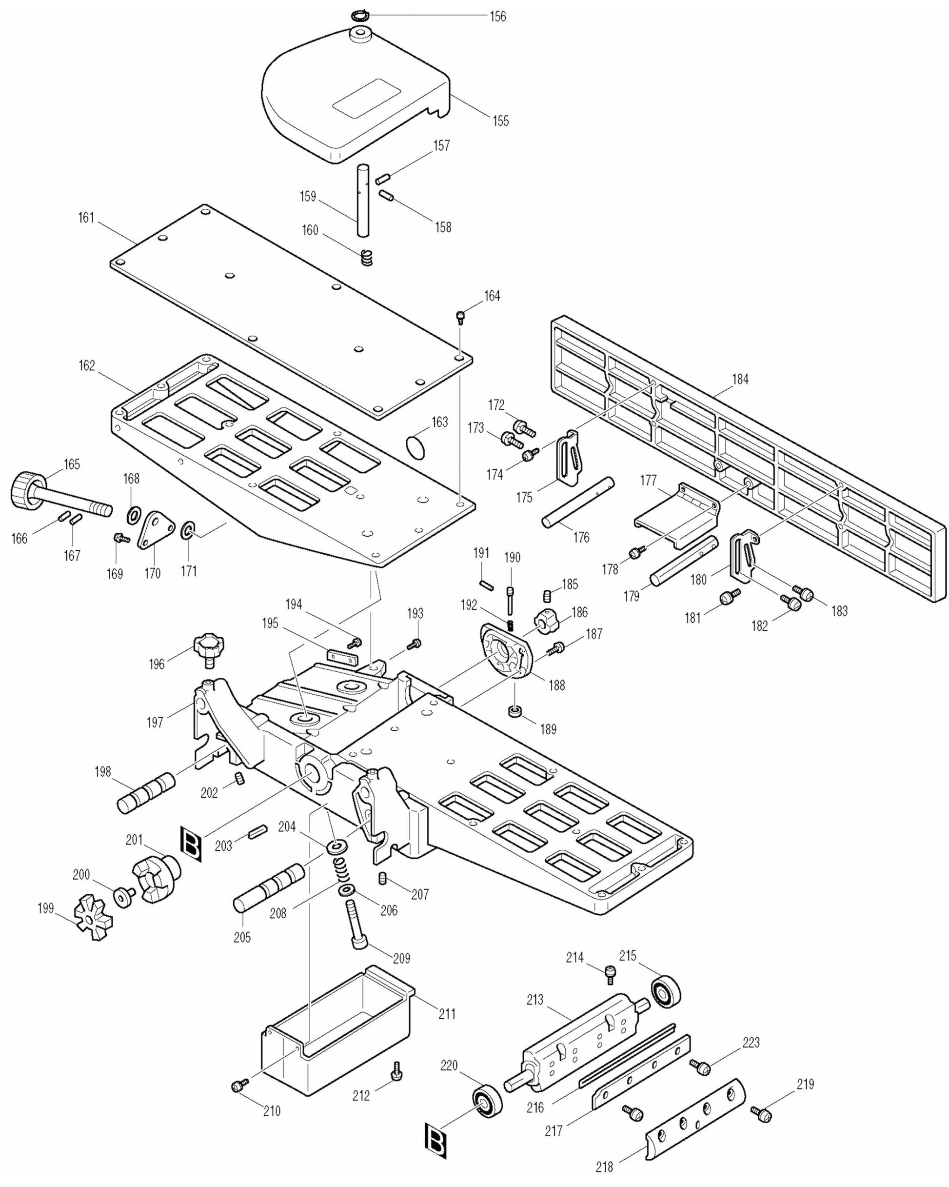 2030S 12 Inch Planer Jointer Assembly Parts 3 By Makita