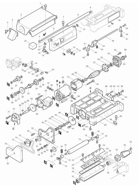 2030N Jointer Planer Assembly-1 Parts