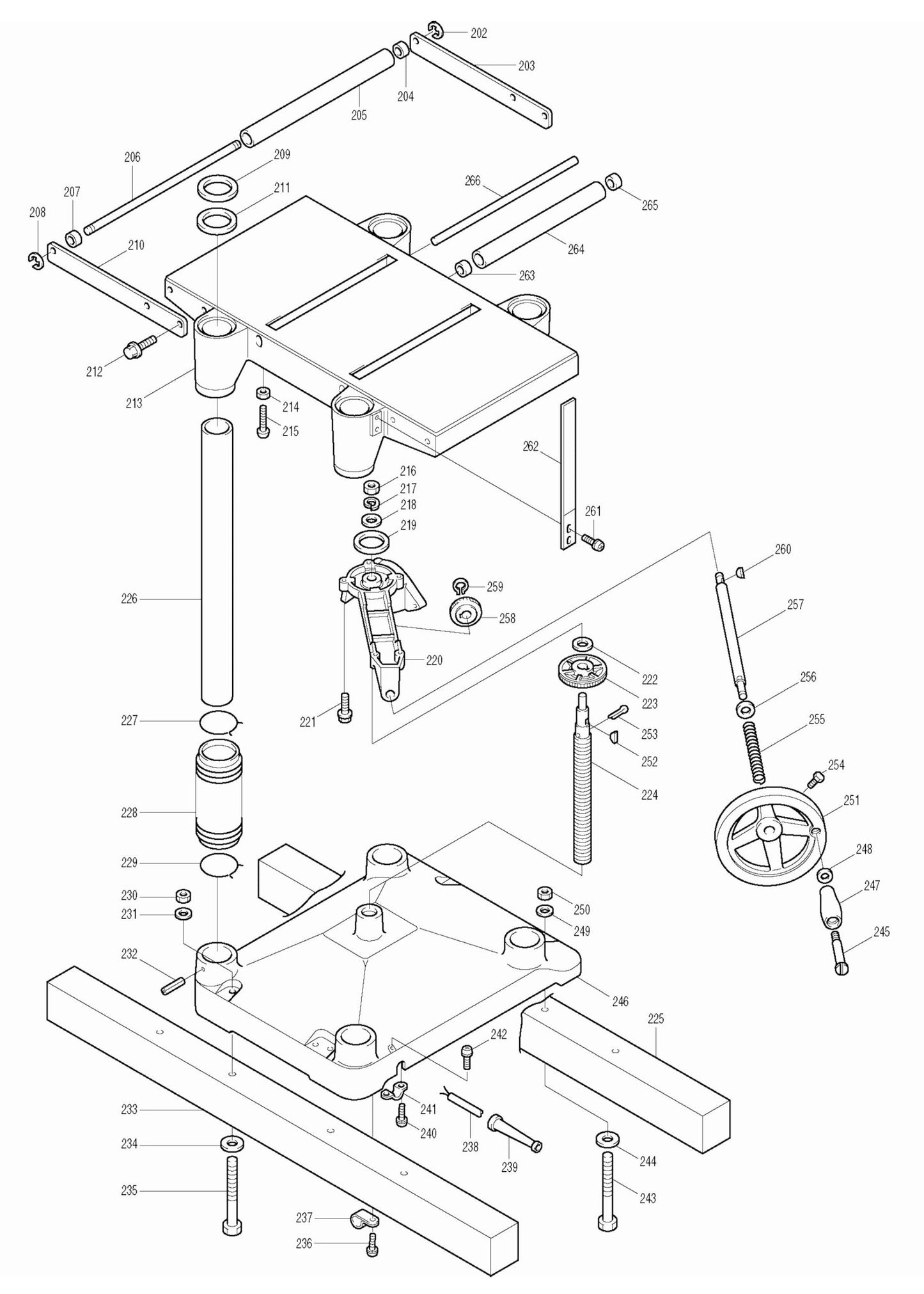 2030N 12 Inch Planer Jointer Planer Assembly-3 Parts By Makita