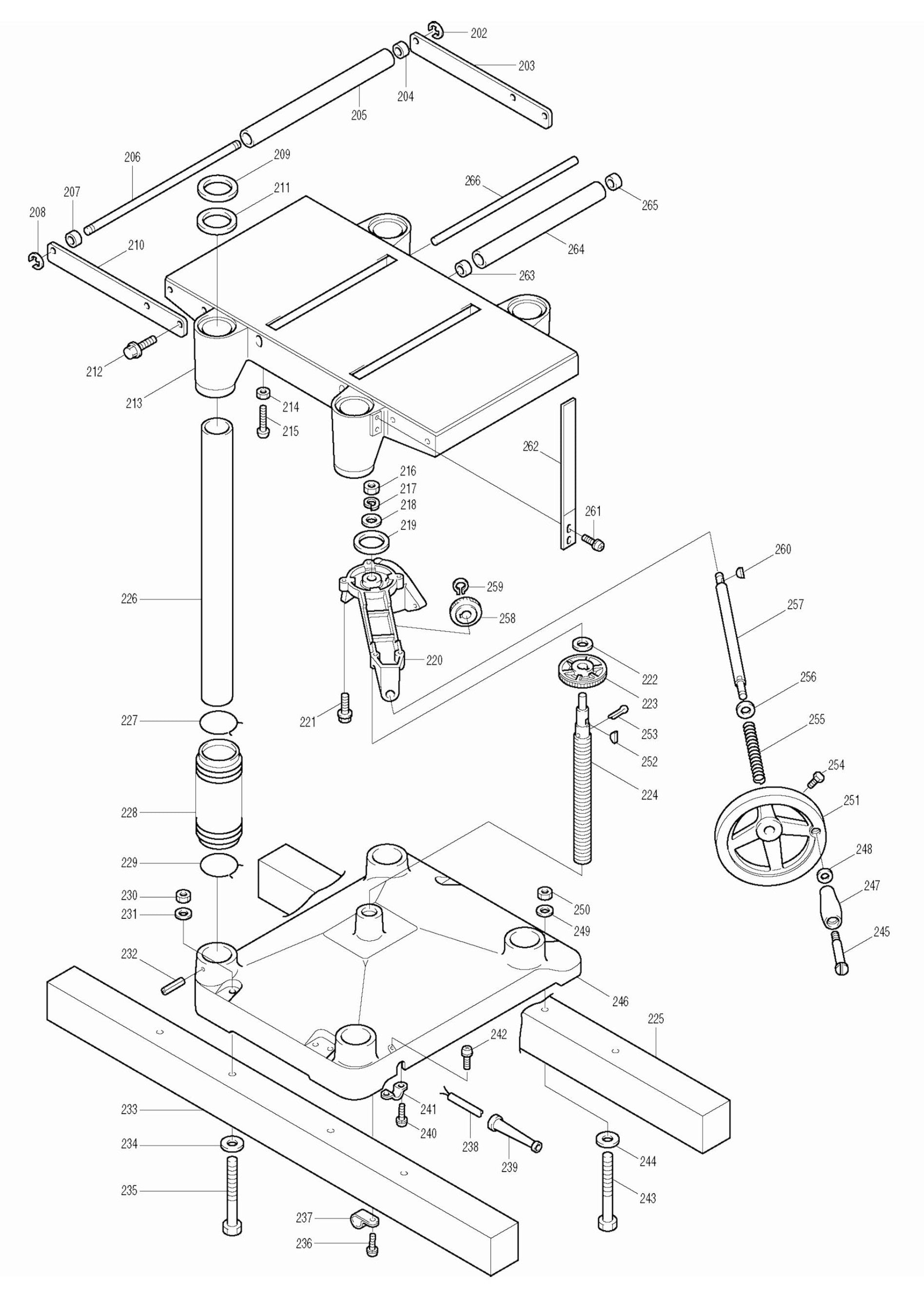 2030N 12 Inch Planer Jointer Planer Assembly-3 Parts By Makita