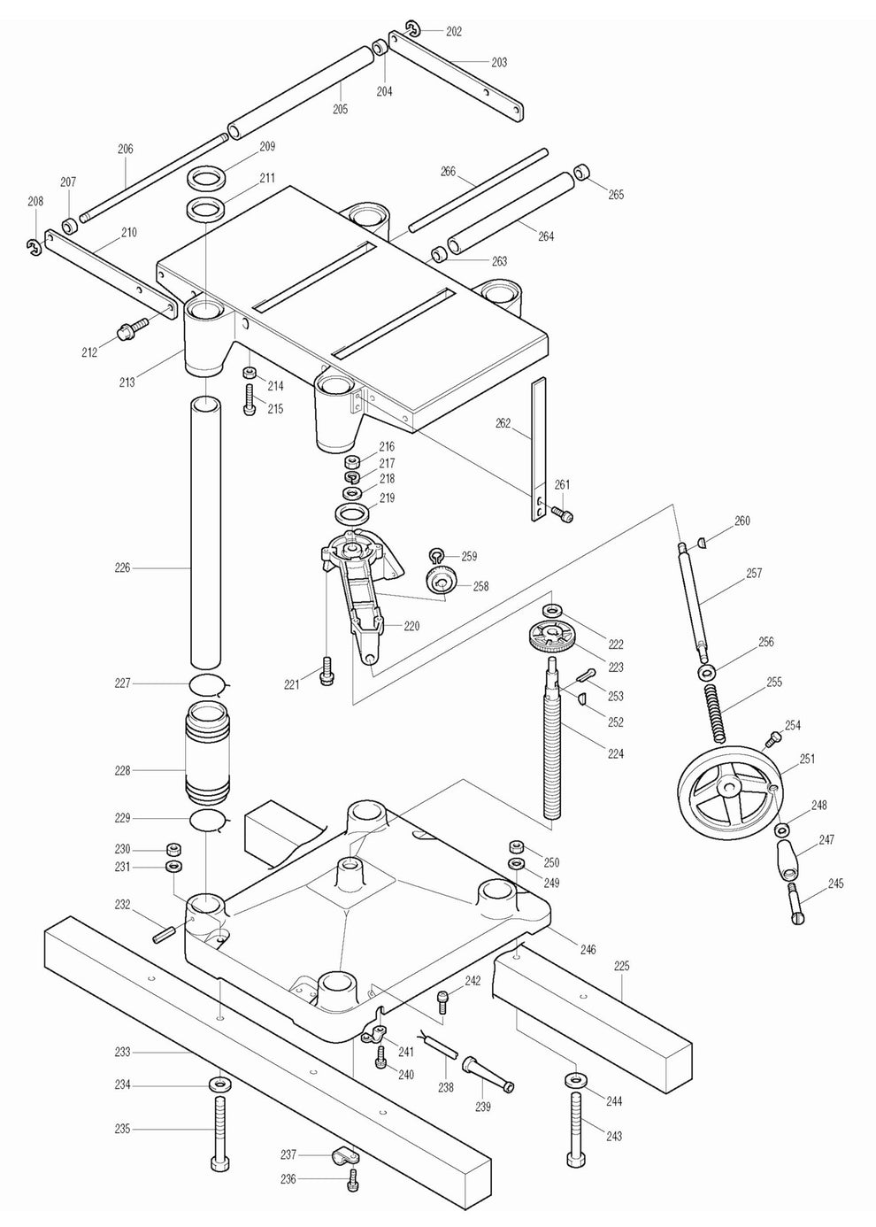 2030N 12 Inch Planer Jointer Planer Assembly-3 Parts By Makita