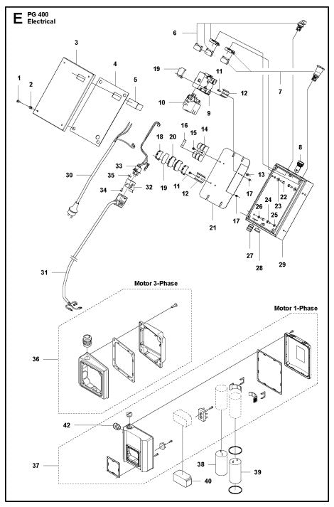 Electrical Assembly Parts For PG 400 v.4 By Husqvarna