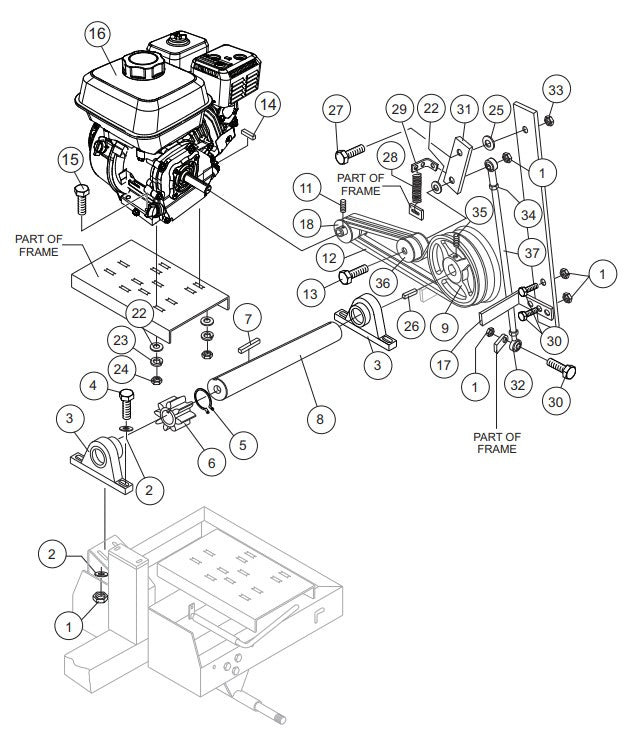 Engine Assembly Parts-WM70SH5/WM70PH5, WM70SH8/WM70PH8, WM70SE/WM70PE HONDA GX160/GX240 SERIES GASOLINE ENGINES AND 1.5 HP ELECTRIC MOTOR