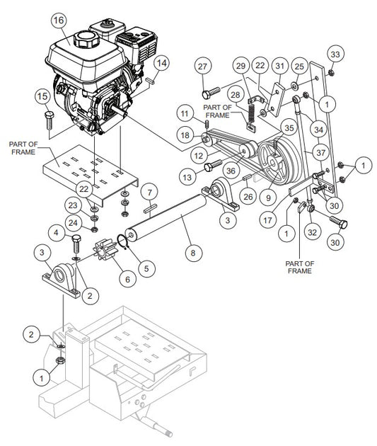 Engine Assembly Parts-WM70SH5/WM70PH5, WM70SH8/WM70PH8, WM70SE/WM70PE HONDA GX160/GX240 SERIES GASOLINE ENGINES AND 1.5 HP ELECTRIC MOTOR