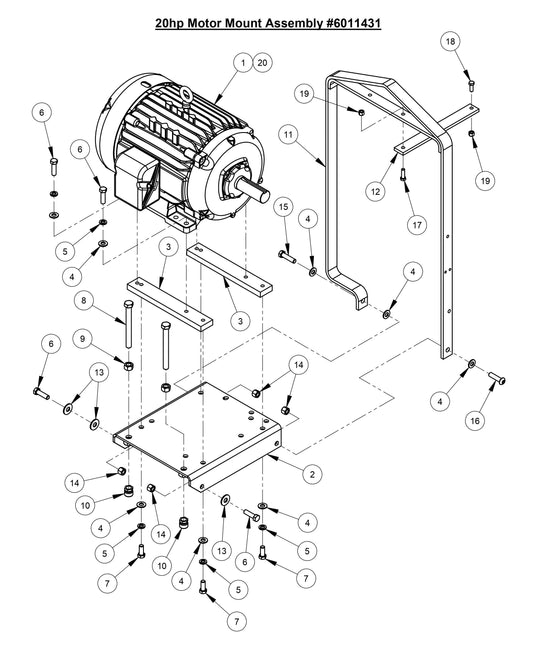 CC3500E (20HP Motor Mount Assembly)