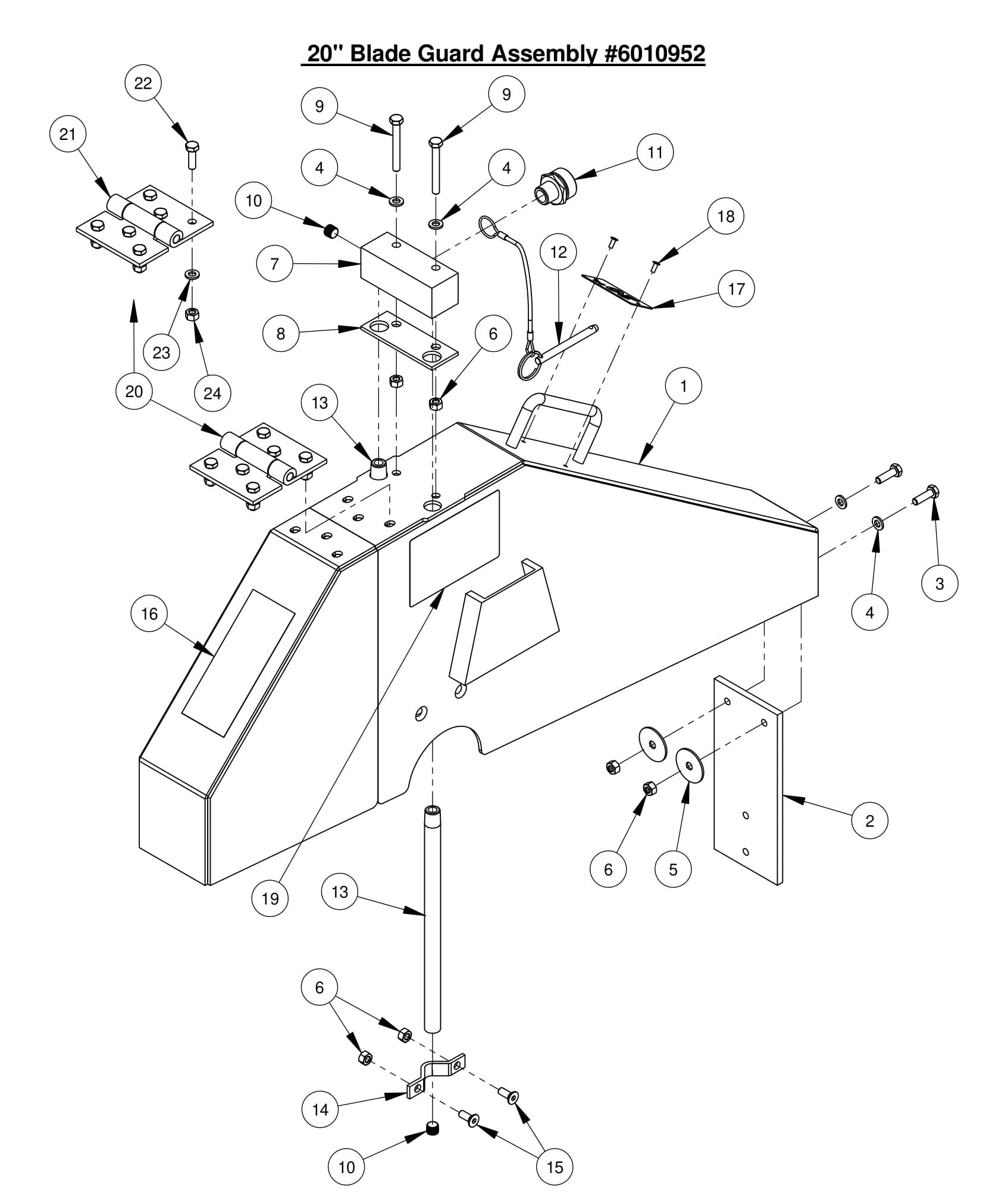 CC2500 20&quot; Blade Guard Assembly 