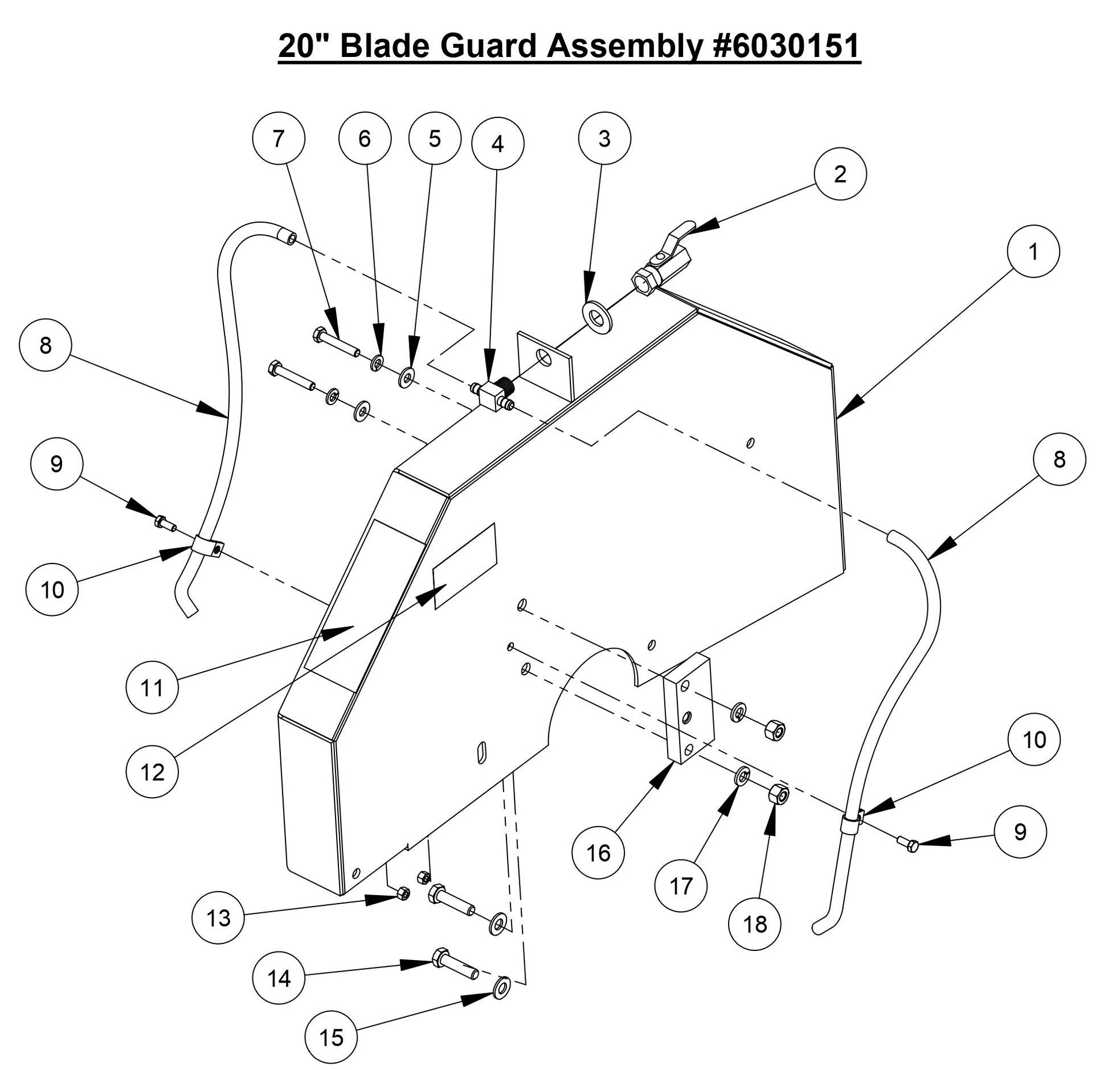 CC800M 20&quot; Blade Guard Assembly