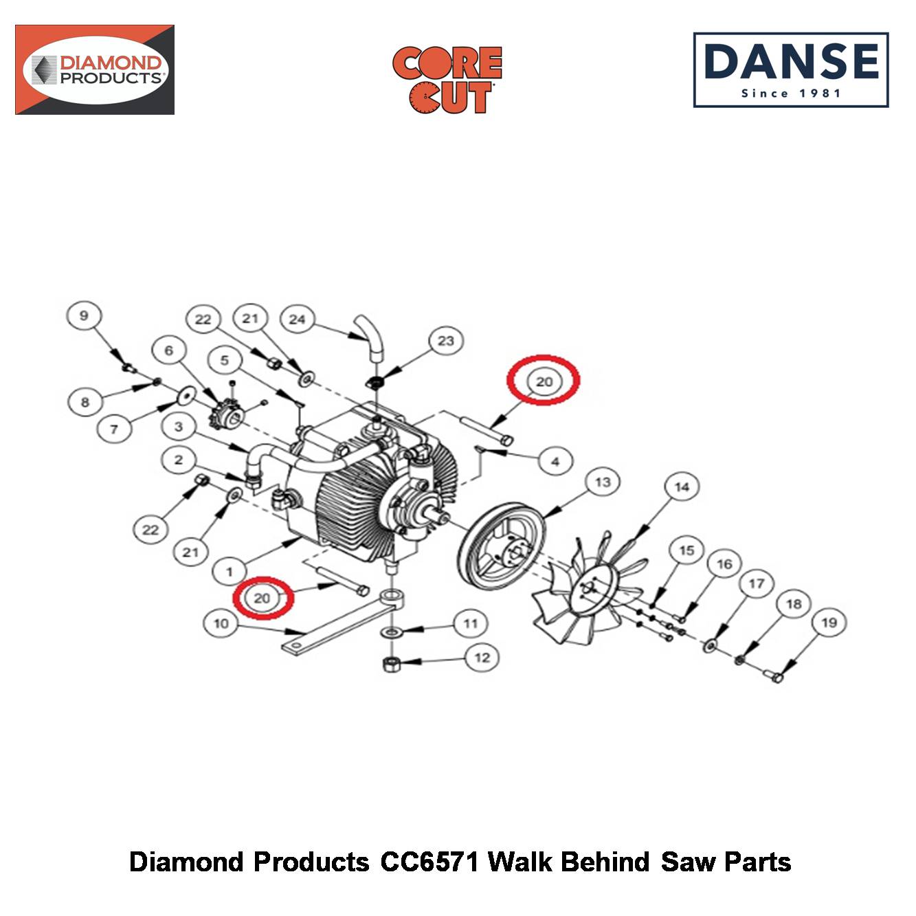 3/8-16X3" Hex Capscrew 2900035 Fits Core Cut CC6571 Walk Behind Saw By Diamond Products