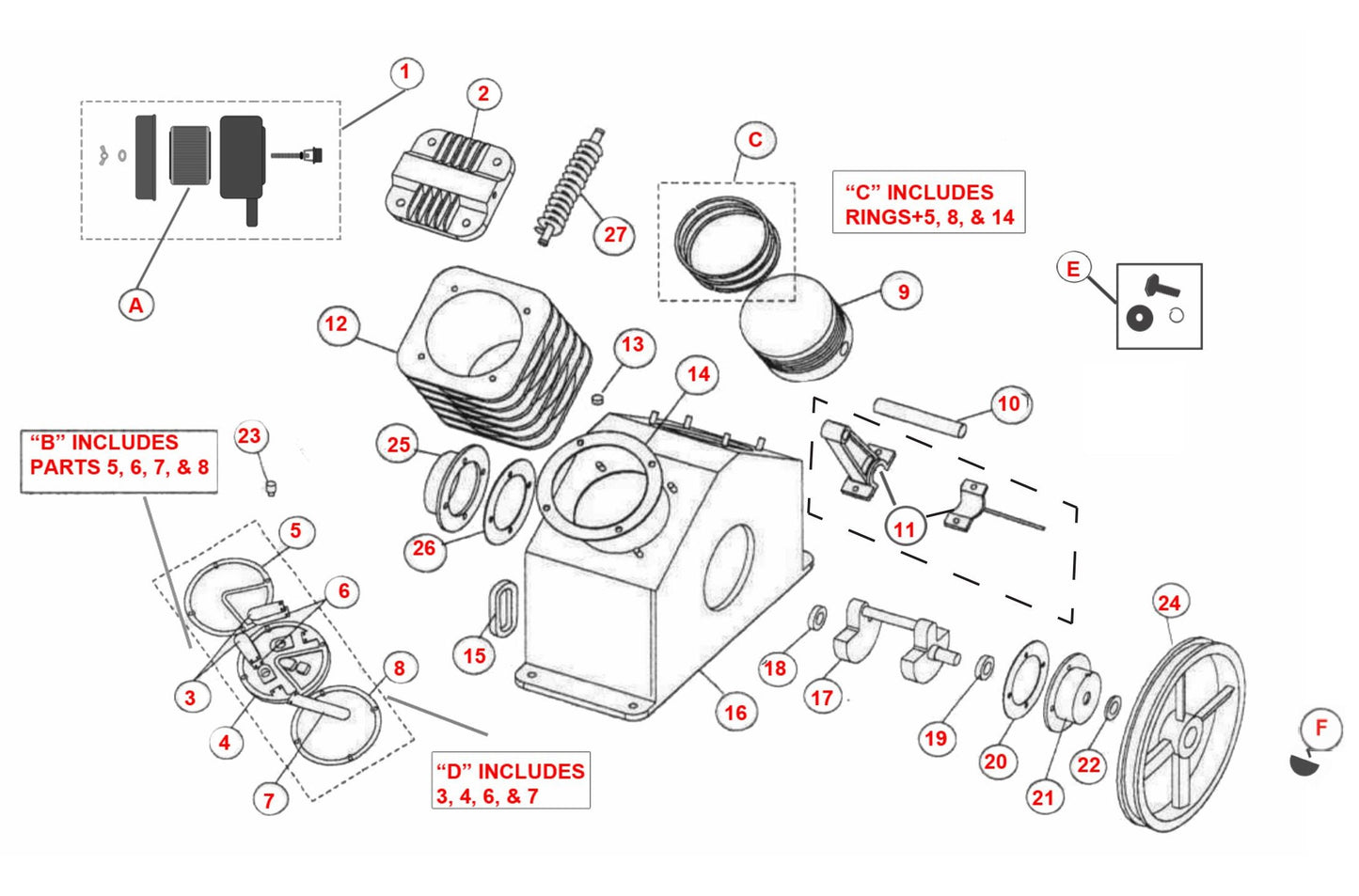 MAC5501G Pump Assembly Parts