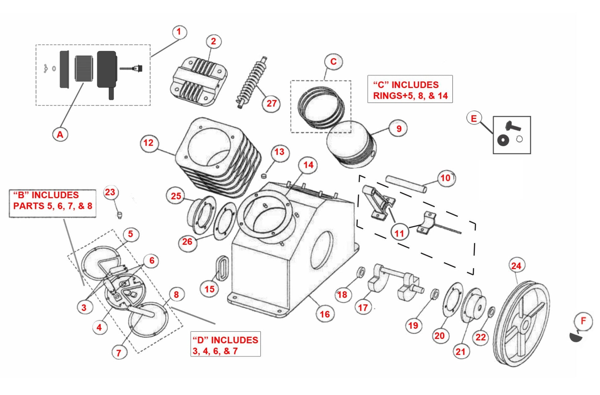 MAC5501G Pump Assembly Parts