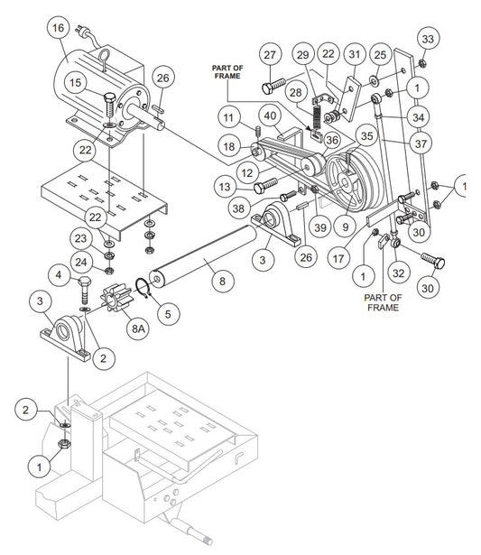 Electric Motor Assembly Parts-WM70SH5/WM70PH5, WM70SH8/WM70PH8, WM70SE/WM70PE HONDA GX160/GX240 SERIES GASOLINE ENGINES AND 1.5 HP ELECTRIC MOTOR