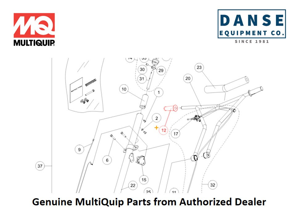 20478, 20463 Grip, Handle, .875 Dia-Obs-Use 22762 For HDA-Series Whiteman Walk-Behind Power Trowels By Multiquip