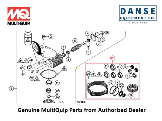 21047 Bearing Kit For J3036H55 Series Whiteman Walk-Behind Power Trowels By Multiquip