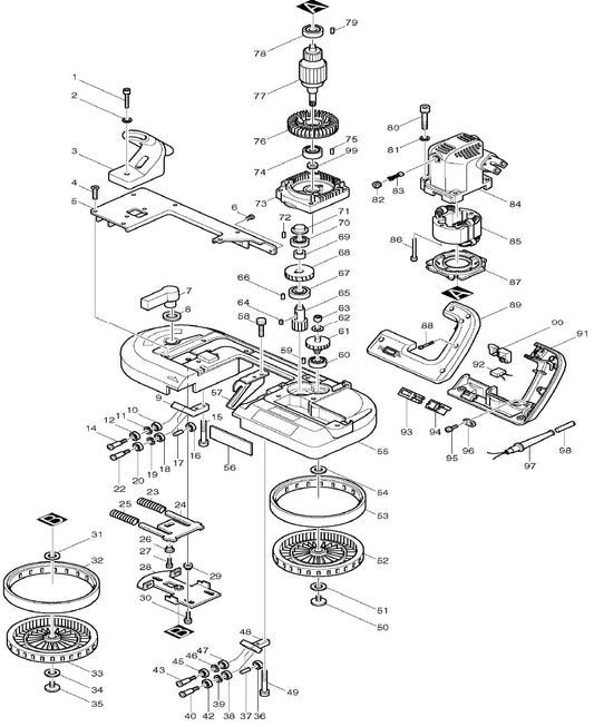 2106 Band Saw Assembly Parts by Makita