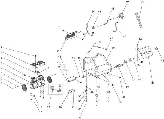 Air Compressor Assembly Parts For MAC210Q Air Compressor By Makita