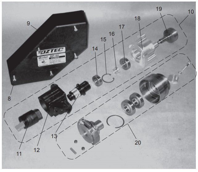 BP-50a Backpack Concrete Vibrator Assembly Parts by Oztec