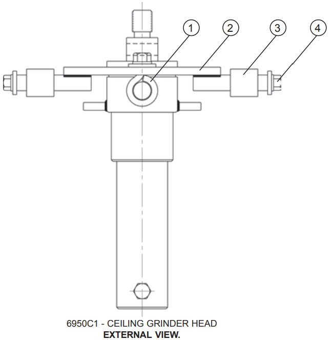 6950C1 Ceiling grinder Head Parts By Oztec