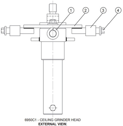 6950C1 Ceiling grinder Head Parts By Oztec