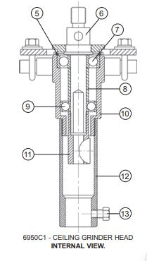 6950C1 Ceiling grinder Head Parts By Oztec