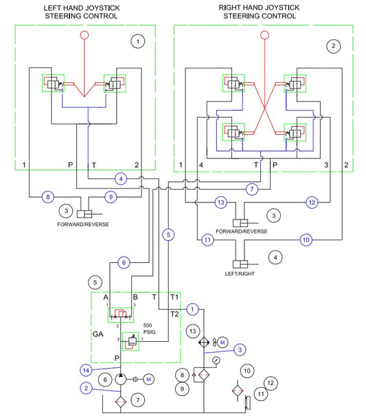 MP245 (pre 2021) Hydraulic Schematic Assembly Parts by Allen Engineering