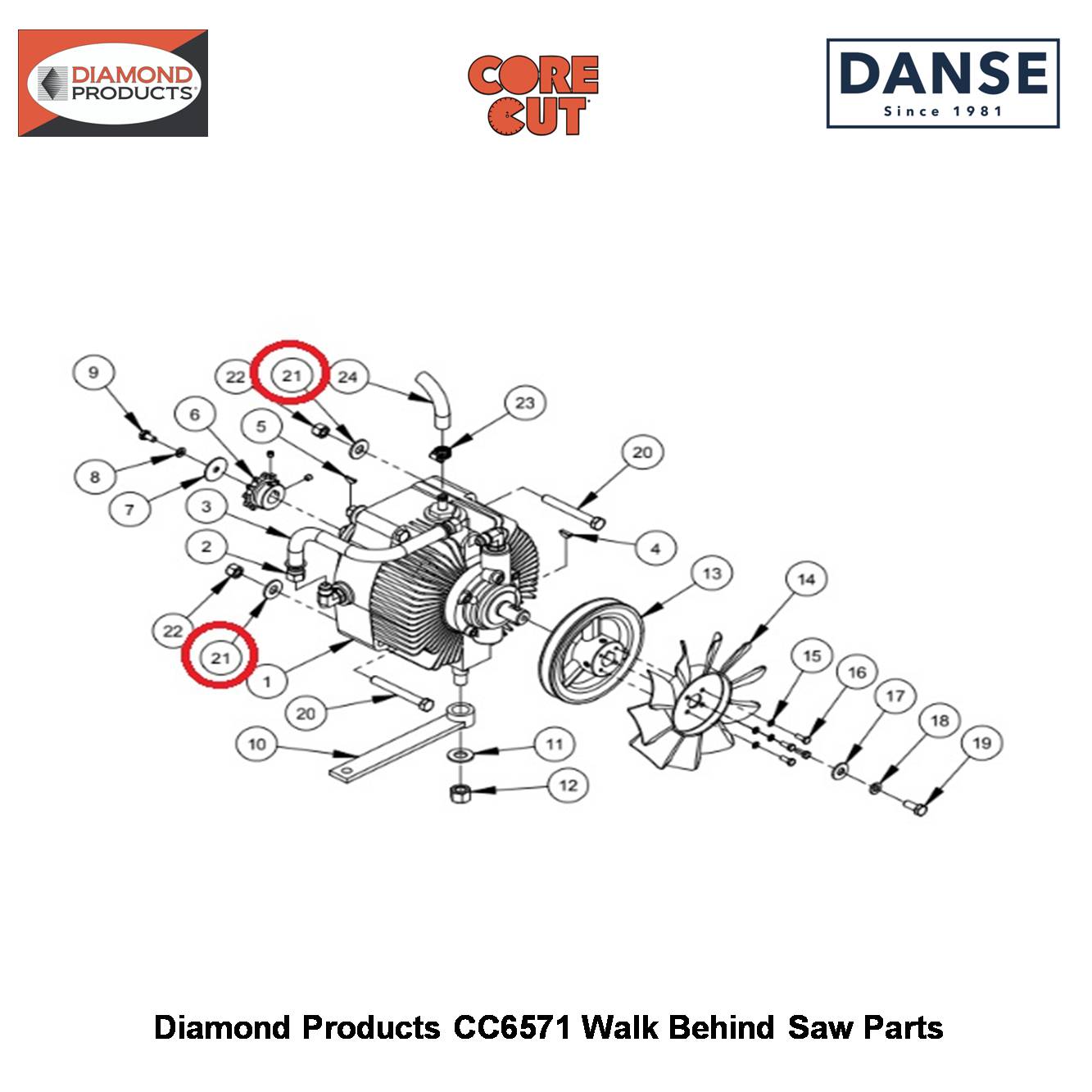 3/8" Flat Washer Uss H.s. (1"OD) Yellow Zinc 2900473 Fits Core Cut CC6571 Walk Behind Saw By Diamond Products