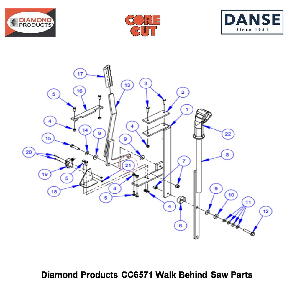 #6-32 Locknut, Nylon 2901325 Fits Core Cut CC6571 Walk Behind Saw By Diamond Products