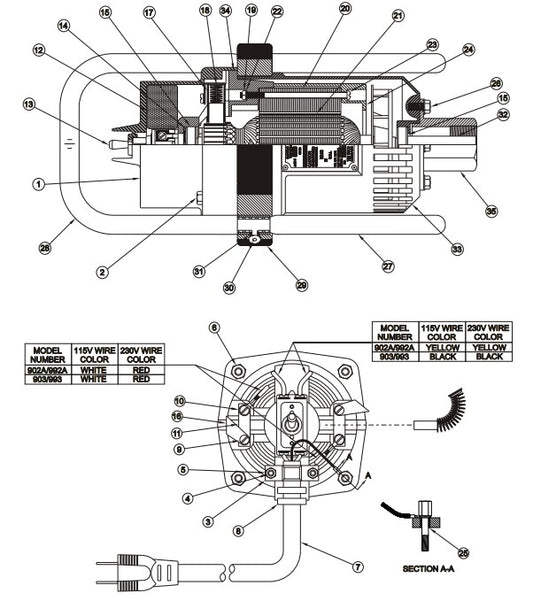 903 -230V Concrete Vibrator Motor Parts By Myco