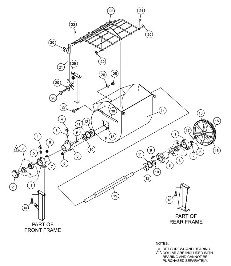 Steel Drum Assembly Parts-WM70SLF, WM70PLF MPOWER 177F-BH 9.0 HP GASOLINE ENGINE