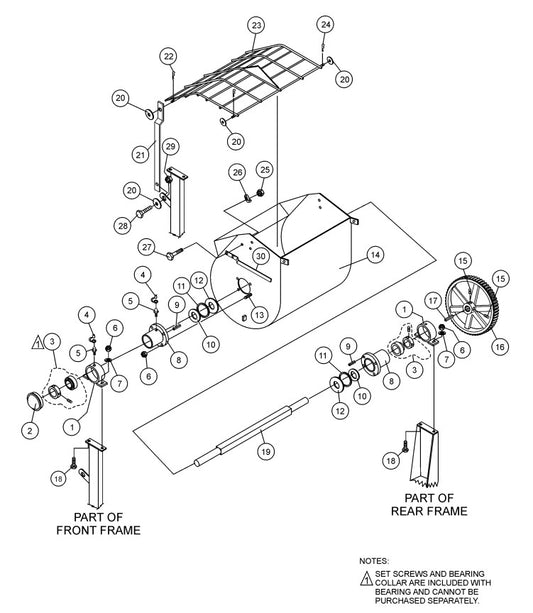 Steel Drum Assembly Parts-WM70SLF, WM70PLF MPOWER 177F-BH 9.0 HP GASOLINE ENGINE