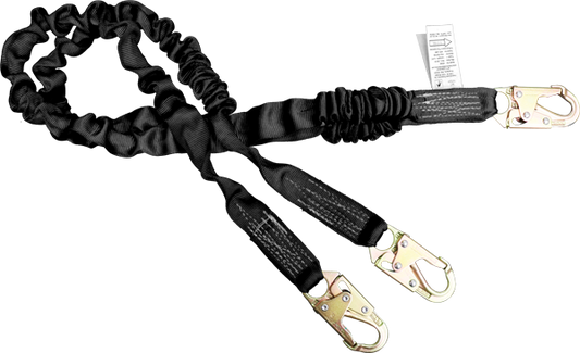 22420AS Stratos Dual-Leg Shock Absorbing Lanyard Black by FrenchCreek Production
