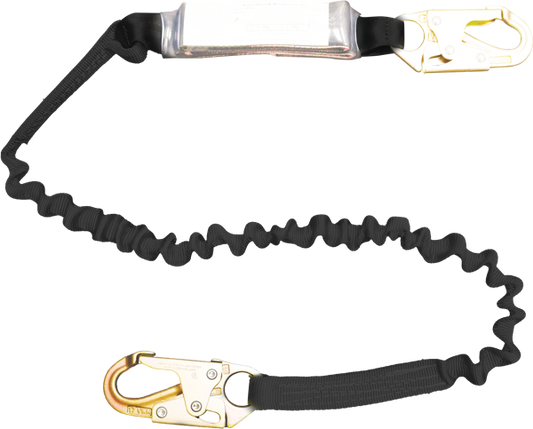 22450ASZ Stratos 6'  Elastic shock absorbing web lanyard Black by FrenchCreek Production
