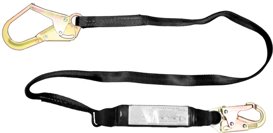 22454A Stratos 6' Shock Absorbing webbing lanyard Black by FrenchCreek Production