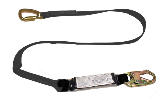 22456AW Stratos tie back shock absorbing lanyard Black by FrenchCreek Production