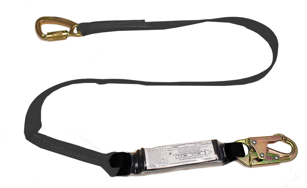 22456AW Stratos tie back shock absorbing lanyard Black by FrenchCreek Production