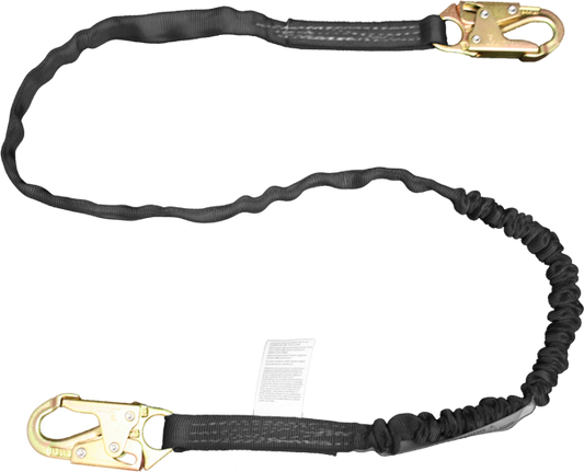 22460A 6' Tubular web lanyard with internal shock absorbing core.  Black by FrenchCreek Production