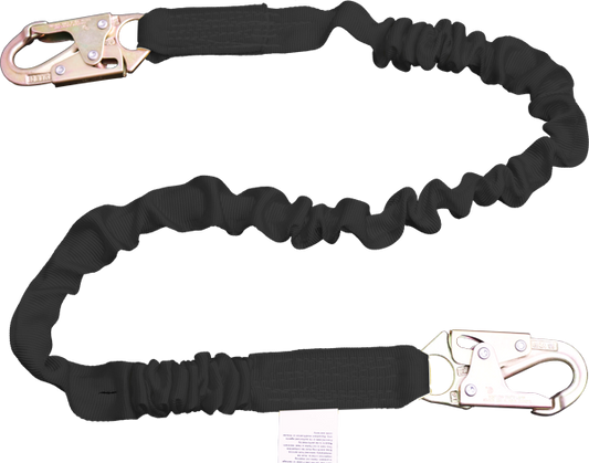 22460AS 6' Tubular web lanyard with internal shock absorbing core.  Black by FrenchCreek Production